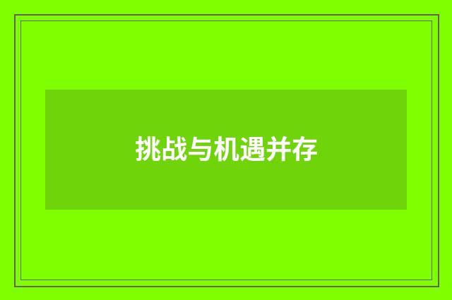 挑战与机遇并存