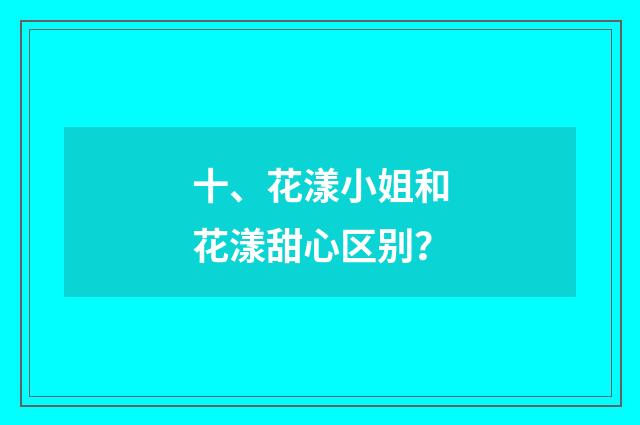 十、花漾小姐和花漾甜心区别?