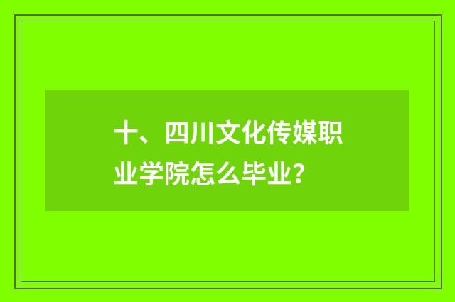 十、四川文化传媒职业学院怎么毕业?