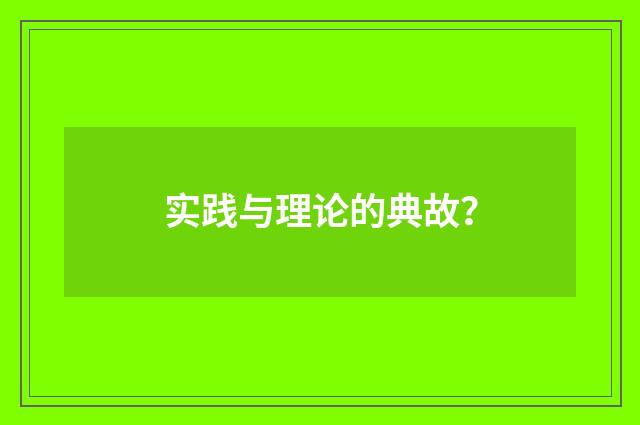 实践与理论的典故?