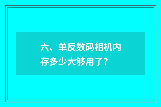 六、单反数码相机内存多少大够用了?