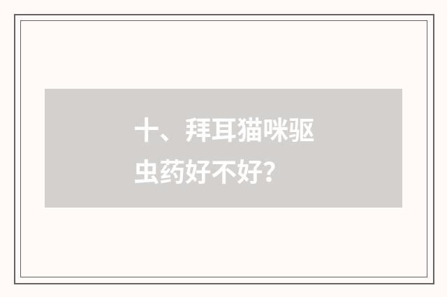 十、拜耳猫咪驱虫药好不好?