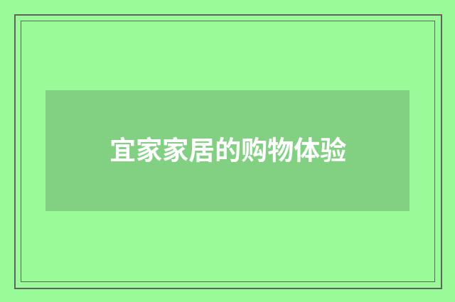 宜家家居的购物体验