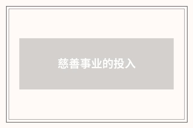 慈善事业的投入