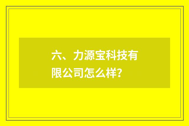 六、力源宝科技有限公司怎么样?