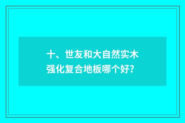 十、世友和大自然实木强化复合地板哪个好?
