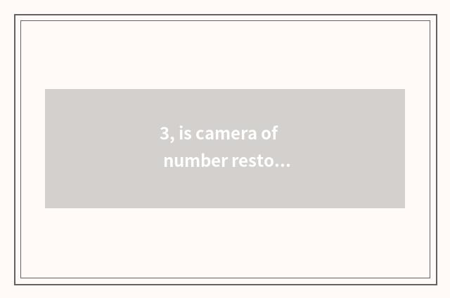 3, is camera of number restoring ancient ways recommended?