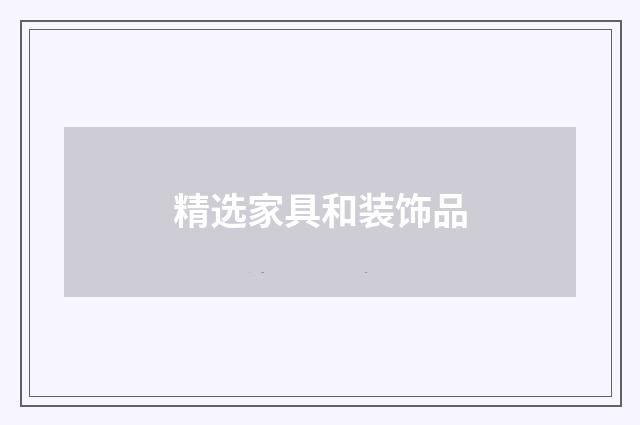 精选家具和装饰品