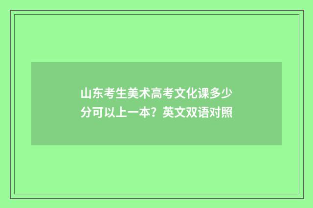 山东考生美术高考文化课多少分可以上一本？英文双语对照