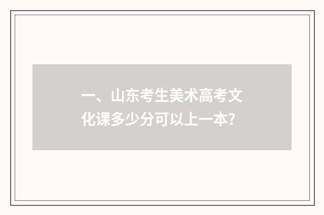 一、山东考生美术高考文化课多少分可以上一本?