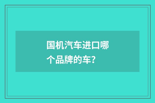 国机汽车进口哪个品牌的车?