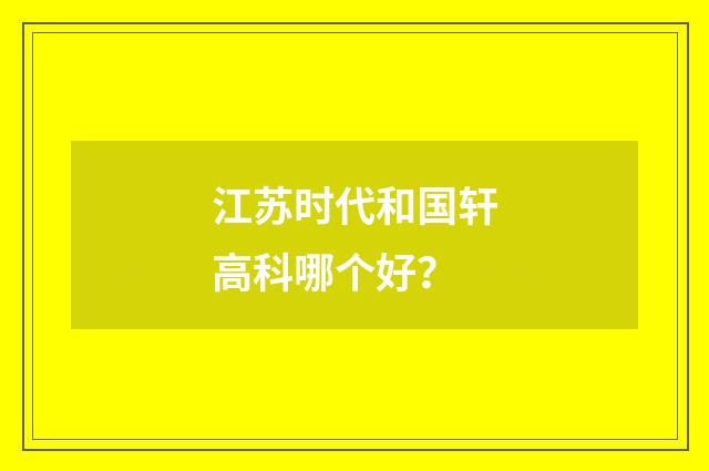 江苏时代和国轩高科哪个好?