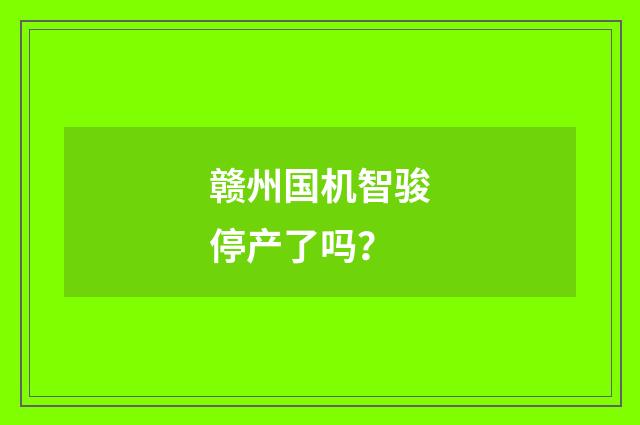 赣州国机智骏停产了吗？