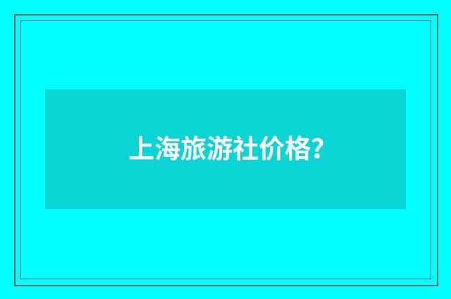 上海旅游社价格?