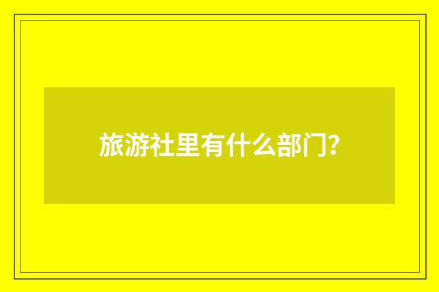 旅游社里有什么部门？