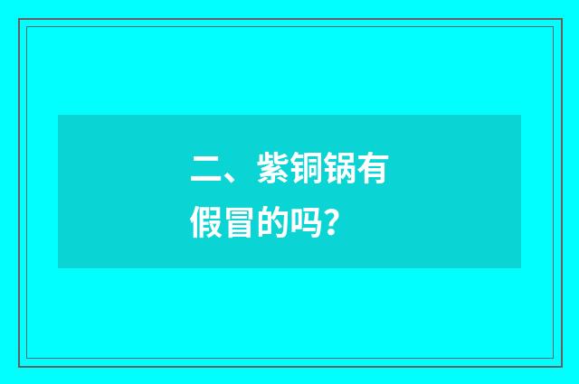 二、紫铜锅有假冒的吗？