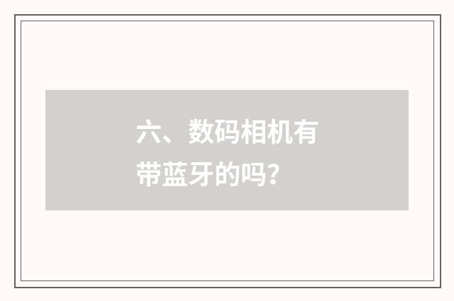 六、数码相机有带蓝牙的吗?