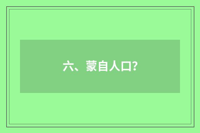 六、蒙自人口？