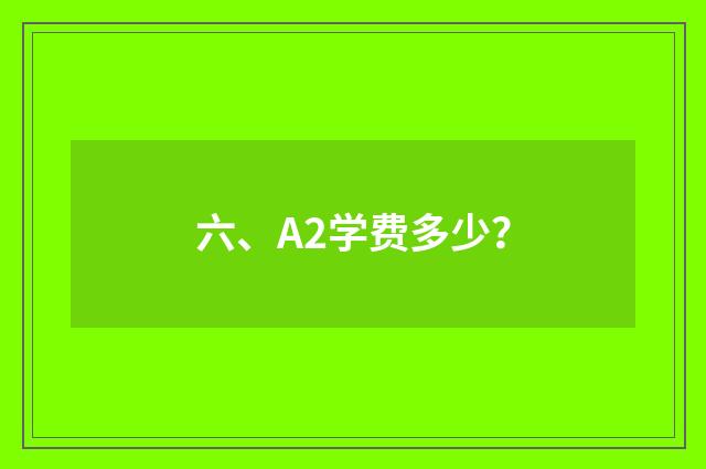 六、A2学费多少？
