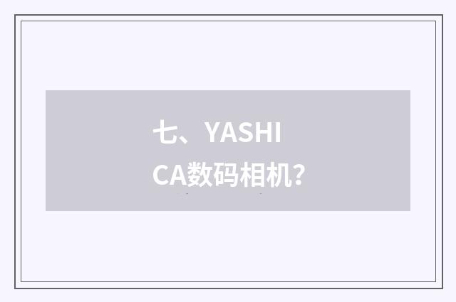 七、YASHICA数码相机?