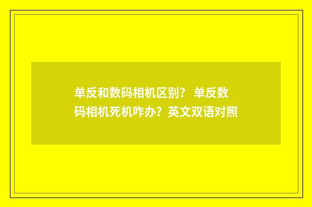 单反和数码相机区别? 单反数码相机死机咋办?英文双语对照