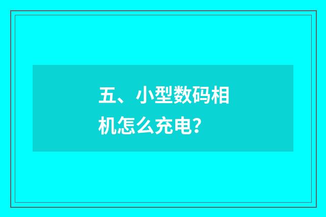 五、小型数码相机怎么充电?