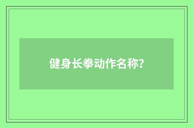 健身长拳动作名称？