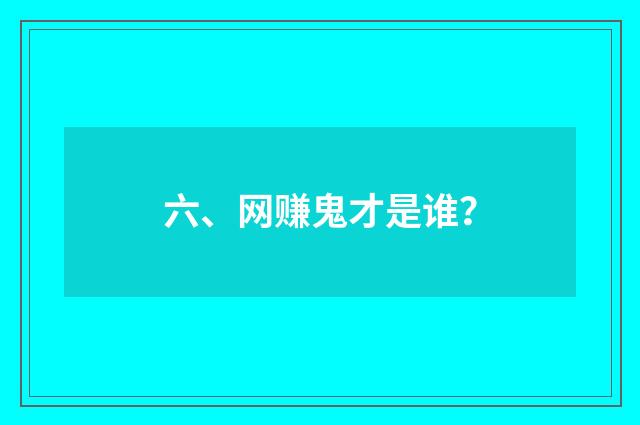 六、网赚鬼才是谁?