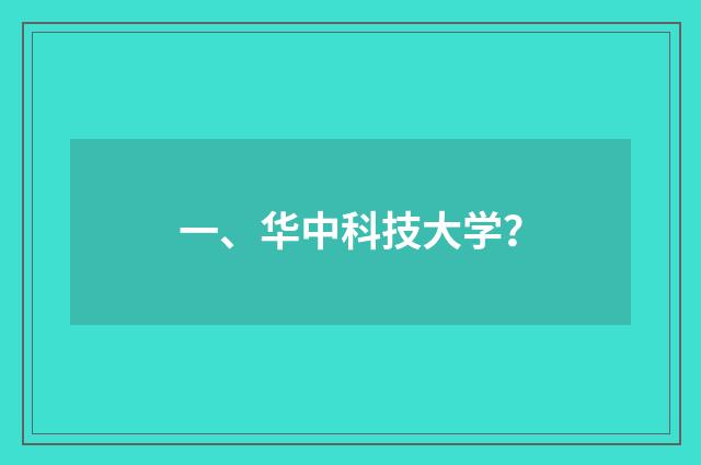一、华中科技大学?