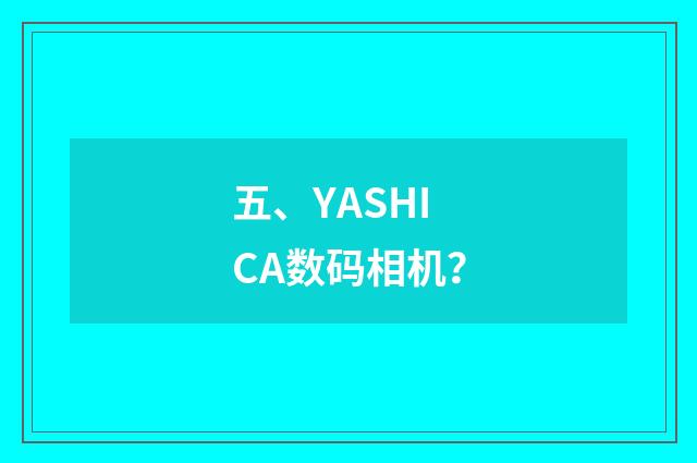 五、YASHICA数码相机?