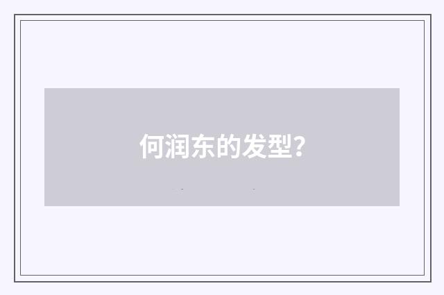 何润东的发型?