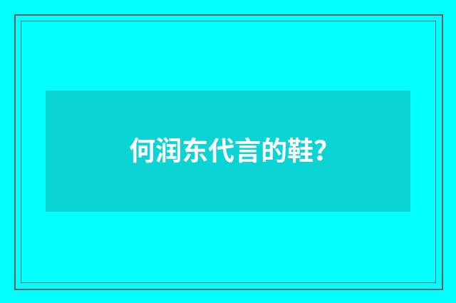何润东代言的鞋?