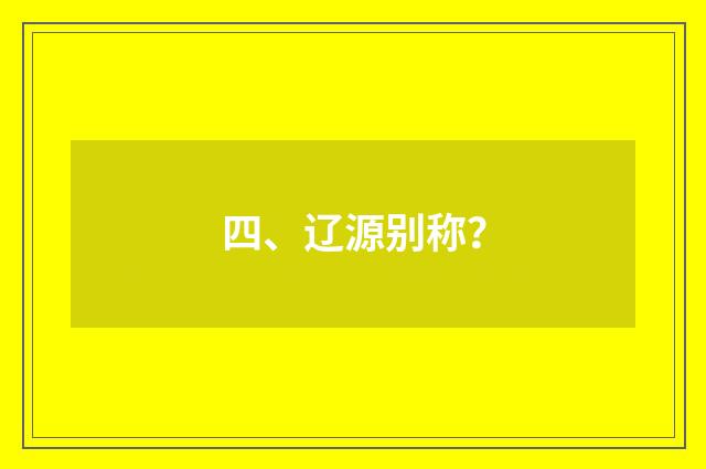 四、辽源别称？