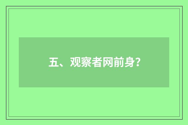 五、观察者网前身?