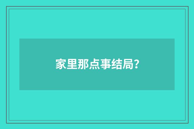 家里那点事结局?