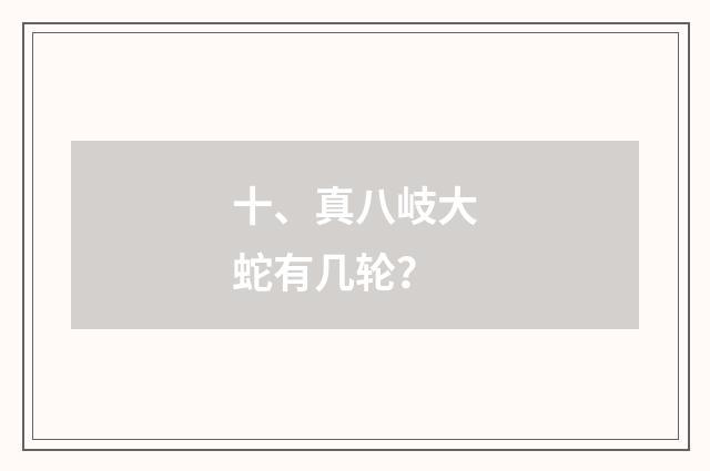 十、真八岐大蛇有几轮？