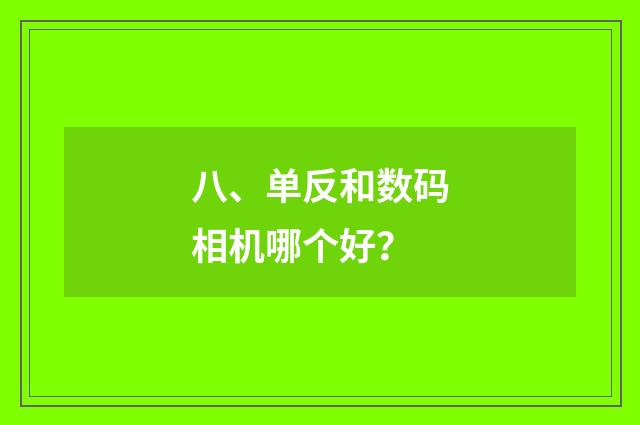 八、单反和数码相机哪个好?