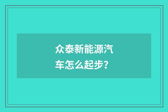 众泰新能源汽车怎么起步?