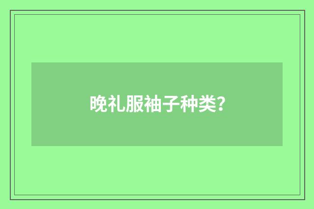 晚礼服袖子种类？