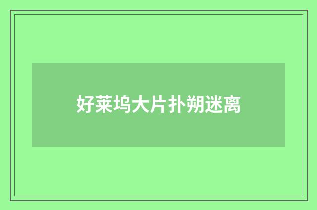 好莱坞大片扑朔迷离