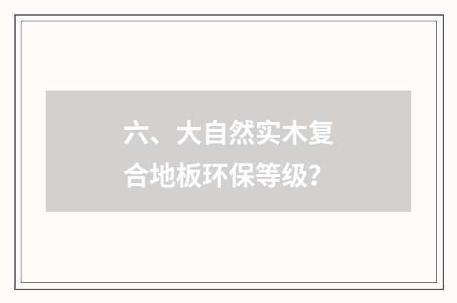 六、大自然实木复合地板环保等级?