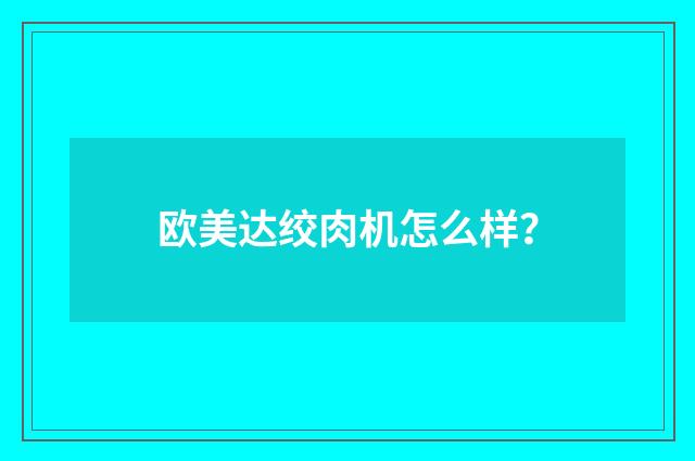 欧美达绞肉机怎么样?