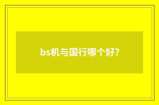 bs机与国行哪个好？
