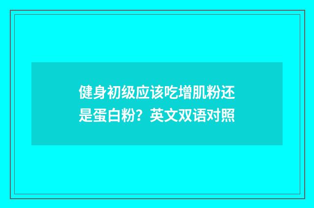 健身初级应该吃增肌粉还是蛋白粉？英文双语对照