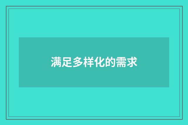满足多样化的需求