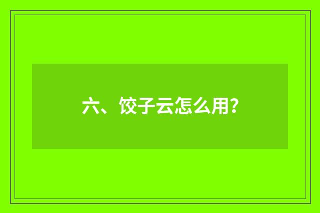 六、饺子云怎么用?
