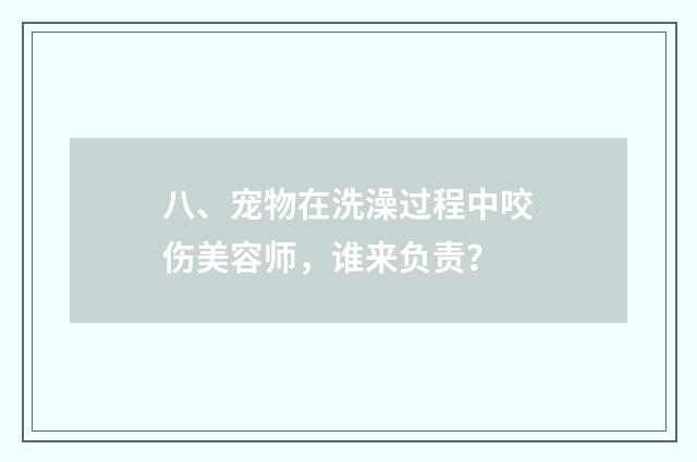 八、宠物在洗澡过程中咬伤美容师,谁来负责?