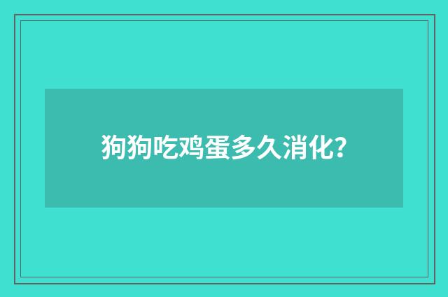 狗狗吃鸡蛋多久消化?