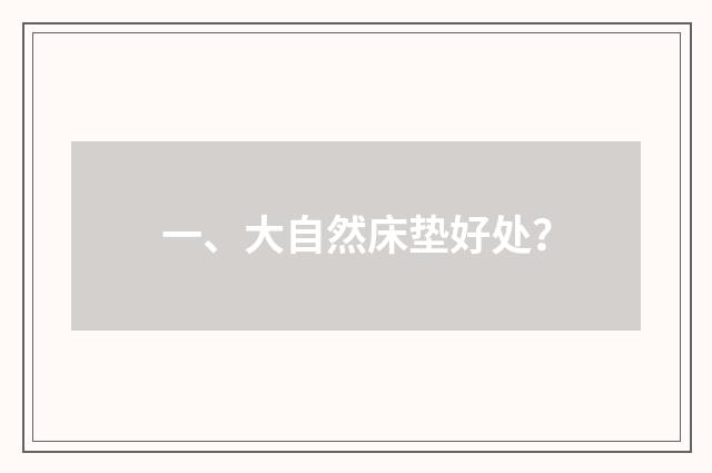 一、大自然床垫好处？
