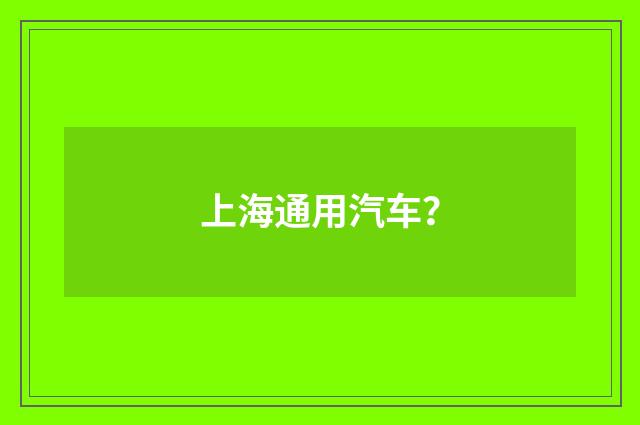 上海通用汽车?